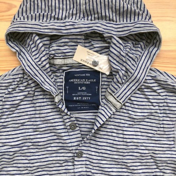 American Eagle Vintage Fit Long Sleeve Hoodie T-Shirt(L)Grey - Picture 3 of 3